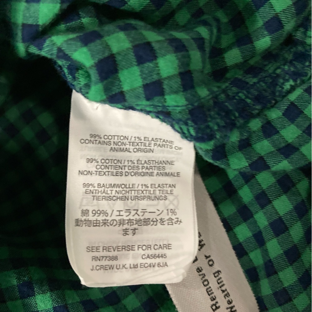 J. Crew Women’s Size 10 Blue/Green Checkered Button Down Shirt - Picture 6 of 8